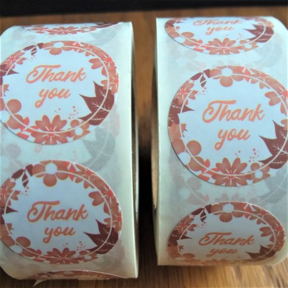 500 Thank You Stickers Labels Appreciation Packages Sales Small Business Ship - Picture 1 of 5